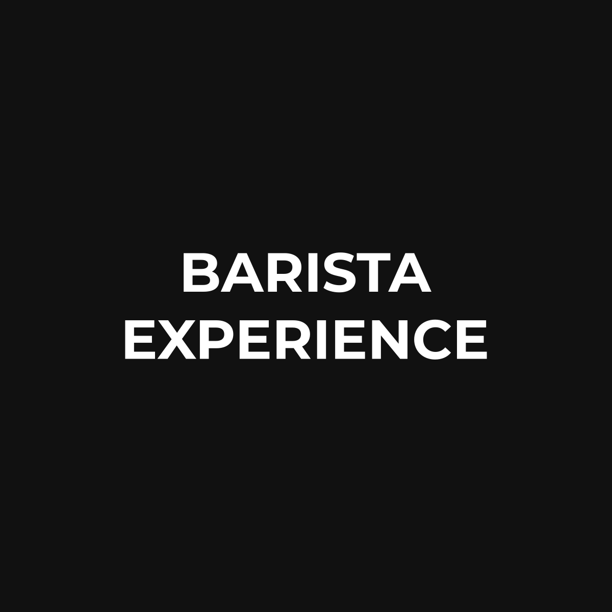 Platzhalter BARISTA EXPERIENCE